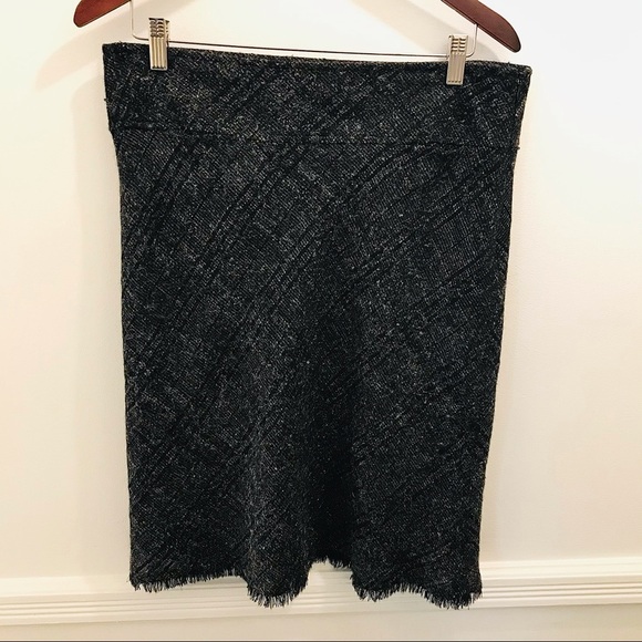 Burberry Wool Blend Pencil Skirt Plaid Sequin 12 - Picture 1 of 12